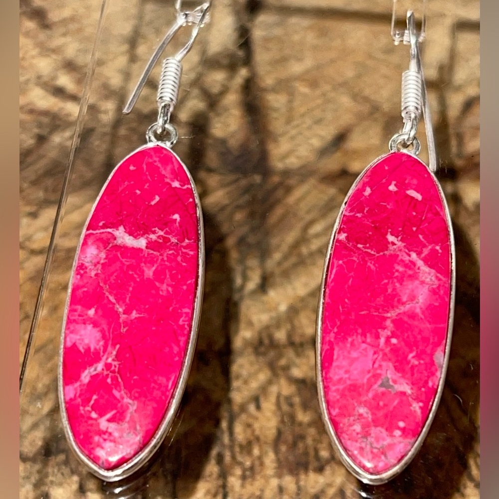 Sea Sediment Jasper Earrings 2”